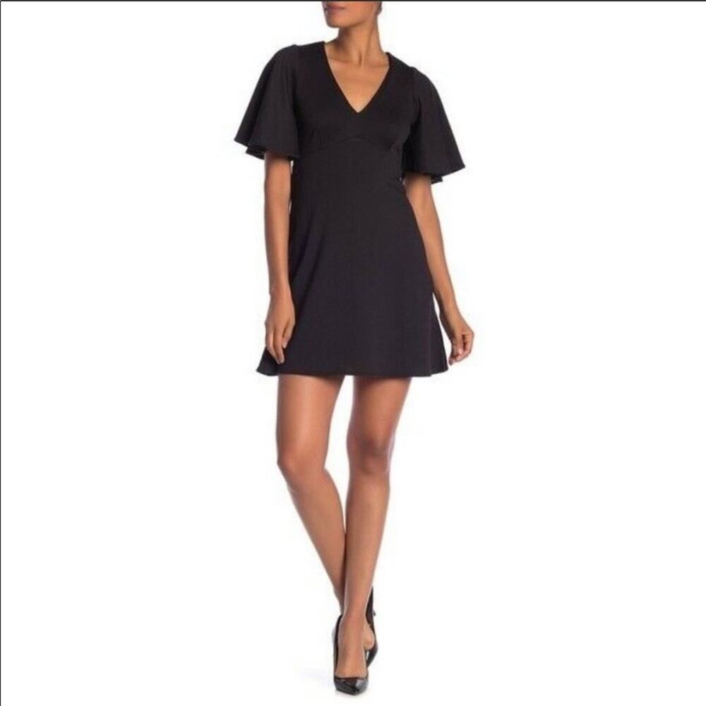 NWT AMANDA UPRICHARD Women's Black Boca V-Neck Mini Dress